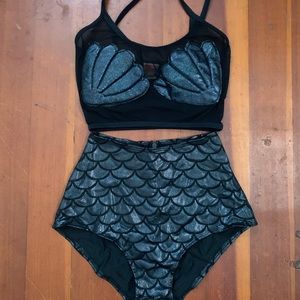 Mermaid Style Bottoms + Top (tags: rave clothes)